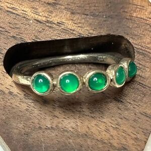 Silpada Green Gemstone Sterling Silver ring. Vintage 8